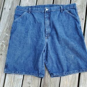 Wrangler Mens Sz 42 Denim Blue Jean Shorts Carpenter